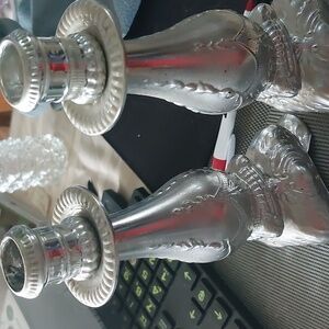 Avon glass candle holders.